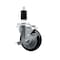 Service Caster 4'' Black Poly Swivel 1-3/8'' Expanding Stem Caster with Brake SCC-EX20S414-PPUB-BLK-TLB-138 - alternate 1